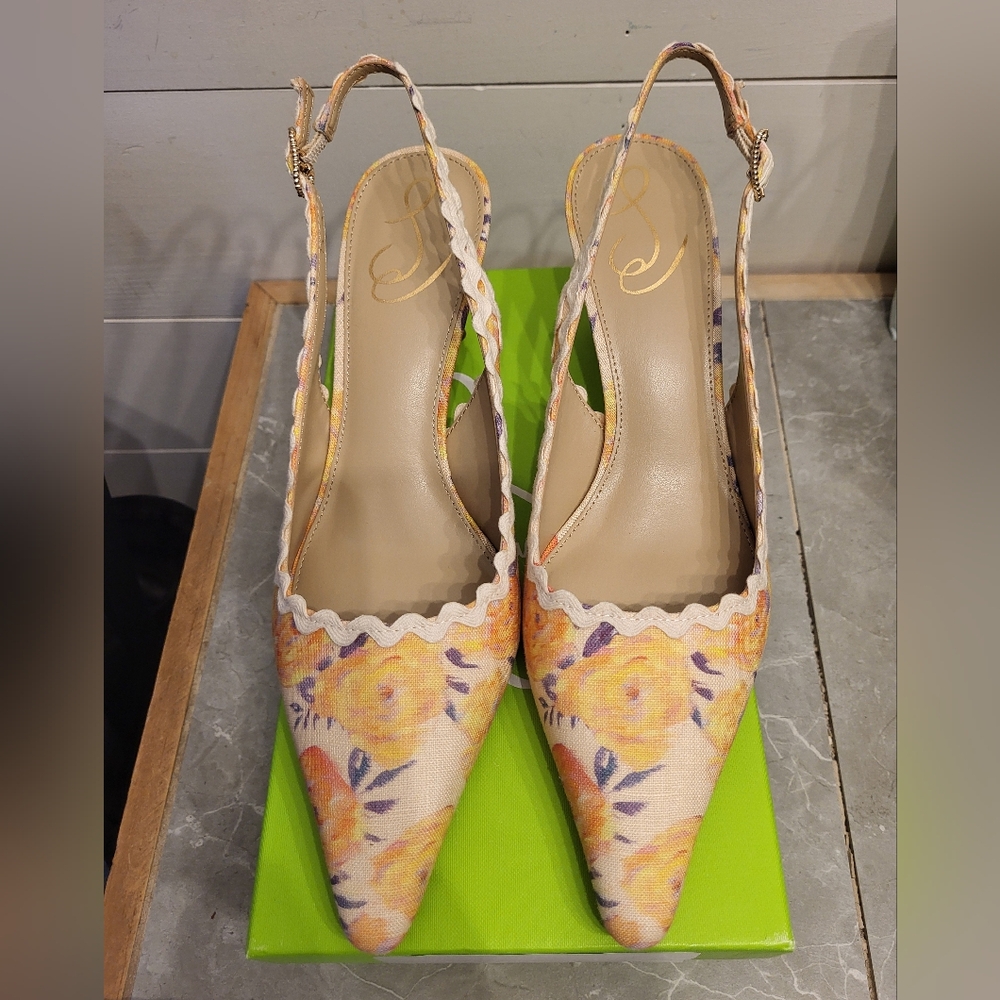 Sam Edelman Bianka Slingback Heel Yellow Floral
